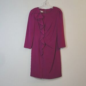 Teri Jon Sport purple magenta silk dress